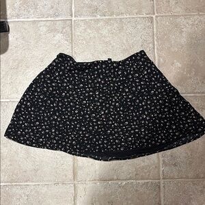 Floral Black Skirt